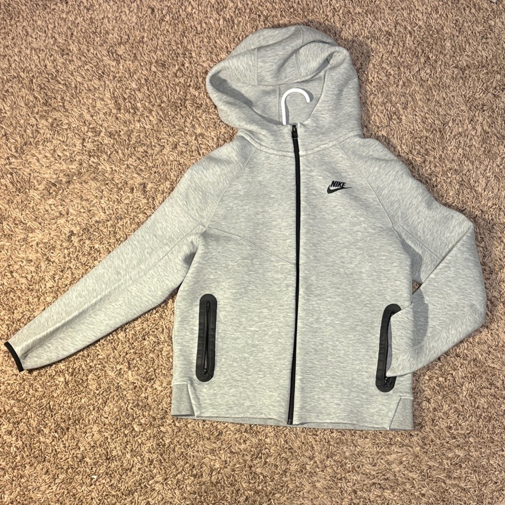 Nike Kids Light Gray Zip-Up Hoodie
